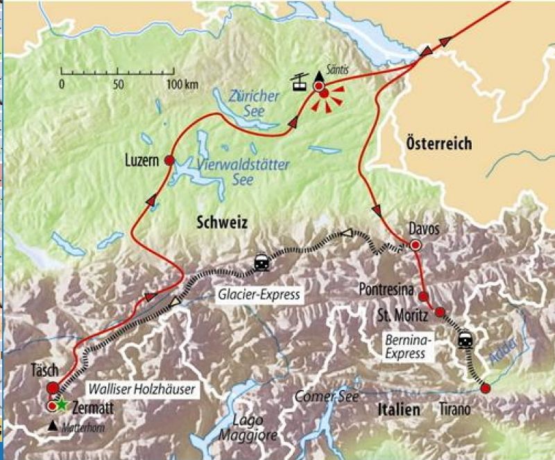 Route durch die Schweiz